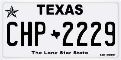TX license plate CHP2229