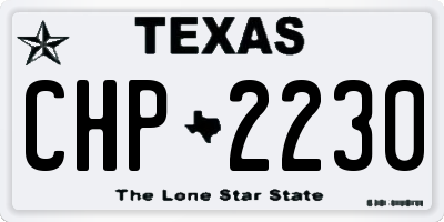 TX license plate CHP2230