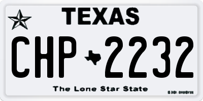 TX license plate CHP2232