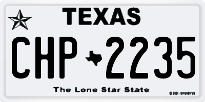 TX license plate CHP2235