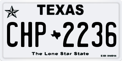 TX license plate CHP2236