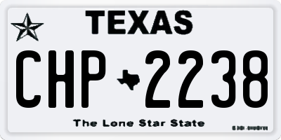 TX license plate CHP2238