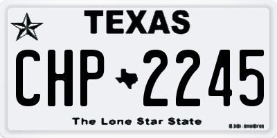 TX license plate CHP2245