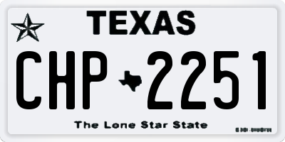 TX license plate CHP2251