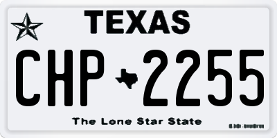 TX license plate CHP2255