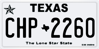 TX license plate CHP2260