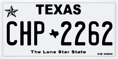 TX license plate CHP2262