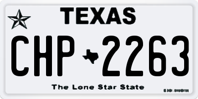 TX license plate CHP2263