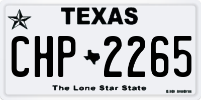 TX license plate CHP2265
