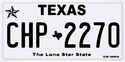 TX license plate CHP2270