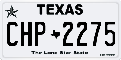 TX license plate CHP2275