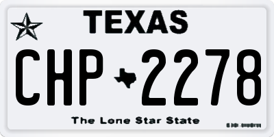TX license plate CHP2278