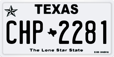 TX license plate CHP2281