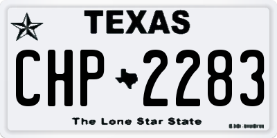 TX license plate CHP2283