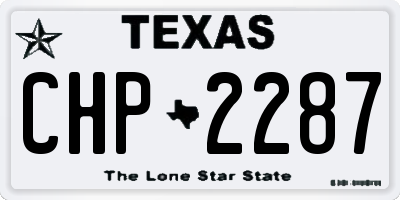 TX license plate CHP2287