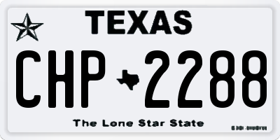 TX license plate CHP2288