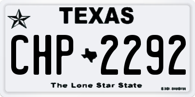 TX license plate CHP2292