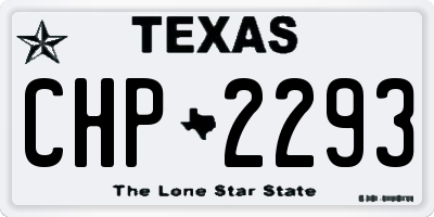 TX license plate CHP2293