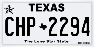 TX license plate CHP2294