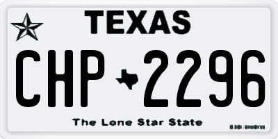 TX license plate CHP2296