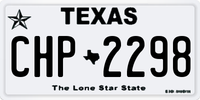 TX license plate CHP2298