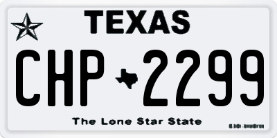 TX license plate CHP2299