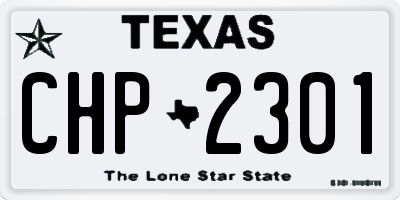 TX license plate CHP2301