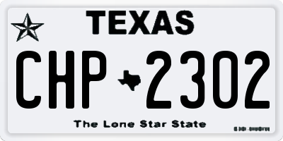 TX license plate CHP2302