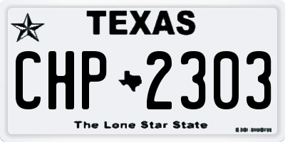 TX license plate CHP2303