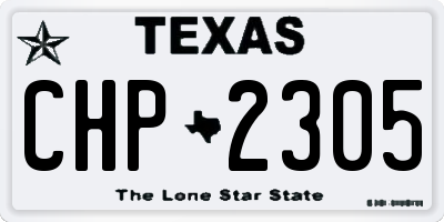 TX license plate CHP2305