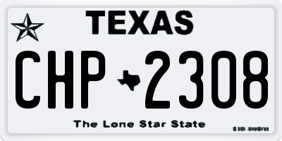 TX license plate CHP2308