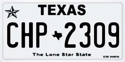 TX license plate CHP2309