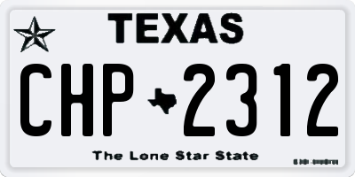 TX license plate CHP2312