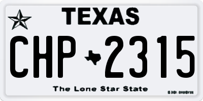 TX license plate CHP2315