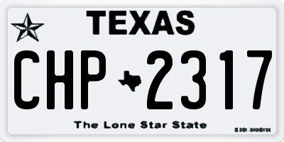 TX license plate CHP2317