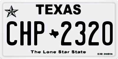 TX license plate CHP2320