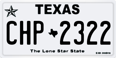 TX license plate CHP2322