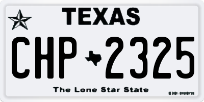 TX license plate CHP2325