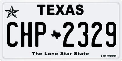 TX license plate CHP2329
