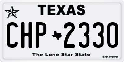 TX license plate CHP2330