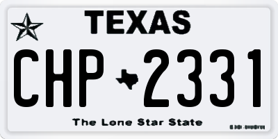 TX license plate CHP2331