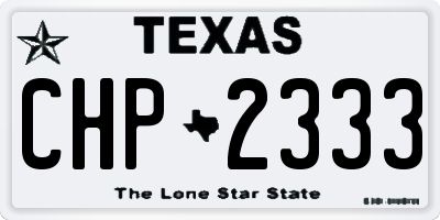 TX license plate CHP2333