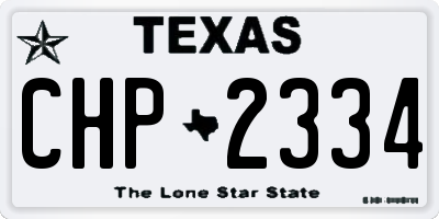 TX license plate CHP2334