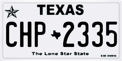 TX license plate CHP2335
