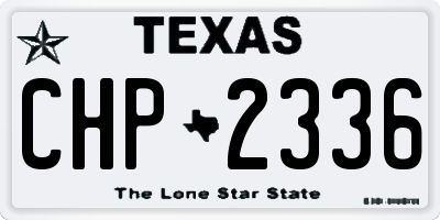 TX license plate CHP2336