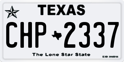 TX license plate CHP2337