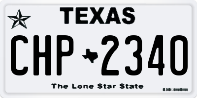TX license plate CHP2340