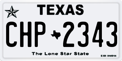 TX license plate CHP2343