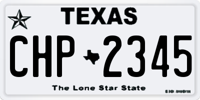 TX license plate CHP2345