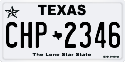 TX license plate CHP2346
